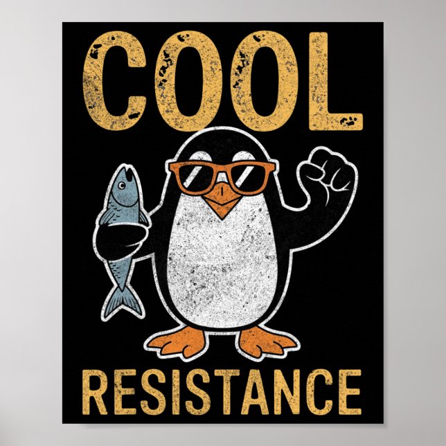 Affiche Résistance Cool subtile Tarifs de pingouin protest (Devant)