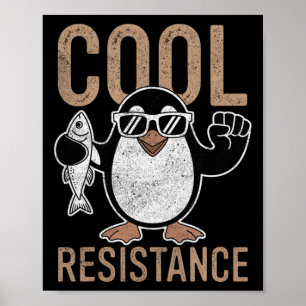 Affiche Résistance Cool subtile Tarifs de pingouin protest