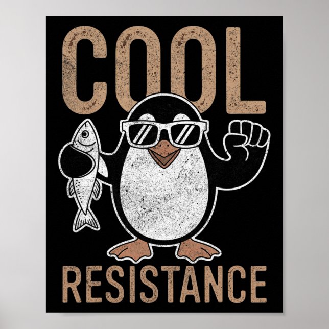 Affiche Résistance Cool subtile Tarifs de pingouin protest (Devant)