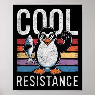 Affiche Résistance Cool subtile Tarifs de pingouin protest
