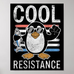 Affiche Résistance Cool subtile Tarifs de pingouin protest