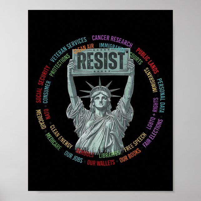 Affiche Résiste À La Résistance Statue De La Liberté Des M (Devant)