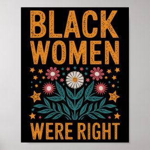 Affiche Résiste Boho Floral Anti Trump Femmes Noires Ont T