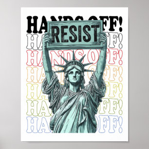 Affiche Résiste Statue De La Liberté Mains Hors Prot