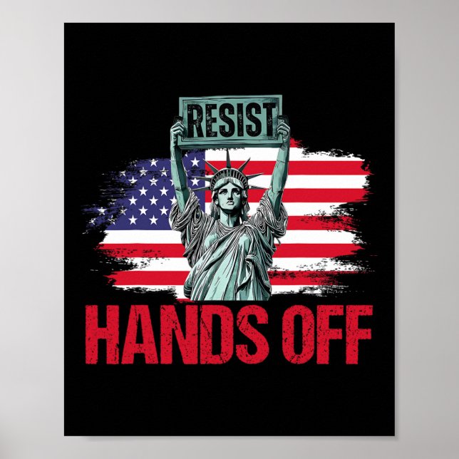 Affiche Résiste Statue De La Liberté Mains Hors Prot (Devant)