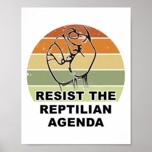 Affiche Résiste Trouvé À L'Agenda Républicain Retro Sunse