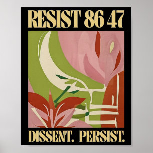 Affiche Résister 8647 Dissidence Persiste Anti Trump Flora