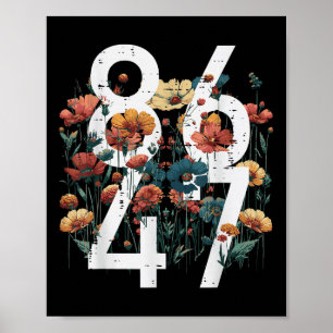 Affiche Résister 86 47 Fleurs Poppy Manifestation Femmes E