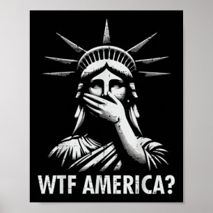 Affiche Résister À La Manifestation Wtf America Statue Lib