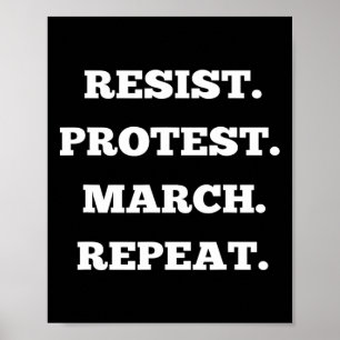 Affiche Résister à la marche de protestation répéter
