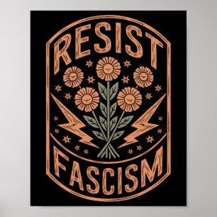 Affiche Résister à la protestation contre le fascisme Trum
