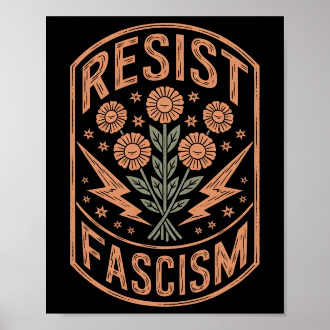 Affiche Résister à la protestation contre le fascisme Trum (Devant)
