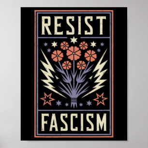 Affiche Résister à la protestation contre le fascisme Trum