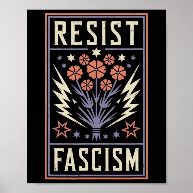 Affiche Résister à la protestation contre le fascisme Trum (Devant)