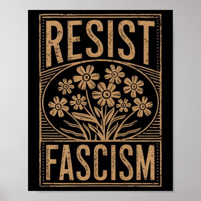 Affiche Résister à la protestation contre le fascisme Trum (Devant)