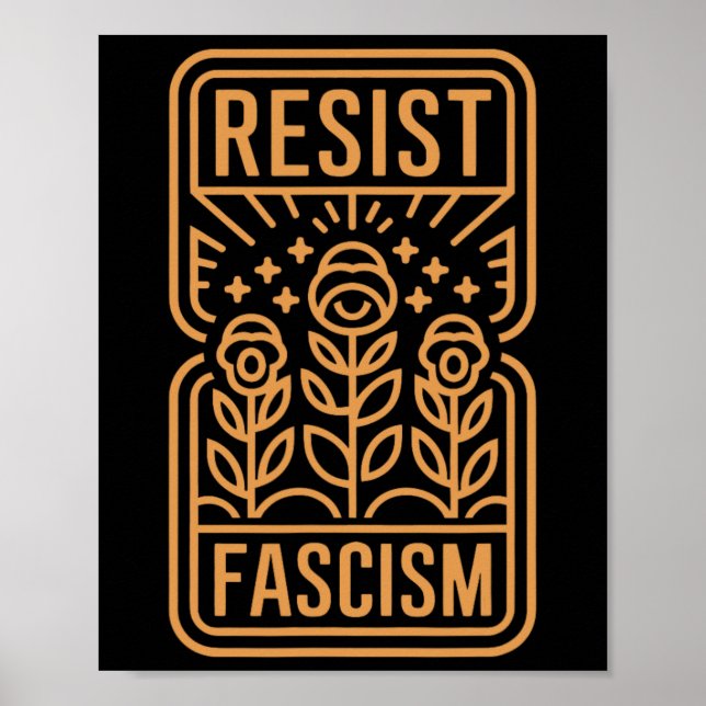 Affiche Résister à la protestation contre le fascisme Trum (Devant)