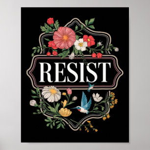 Affiche Résister à la protestation florale Trump Anti Trum
