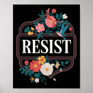 Affiche Résister à la protestation florale Trump Anti Trum