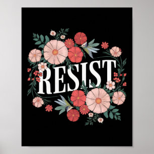 Affiche Résister à la protestation florale Trump Anti Trum