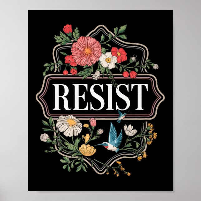 Affiche Résister à la protestation florale Trump Anti Trum (Devant)