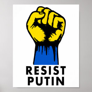 Affiche Résister à Poutine Manifestation Poing Levée