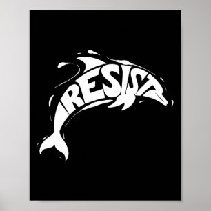Affiche Résister à Trump Dolphin Protest Anti Trump Politi