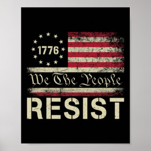 Affiche Résister À Trump Manifester Contre Le Drapeau Poli