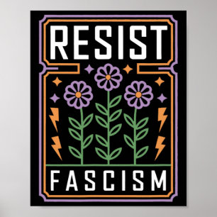 Affiche Résister au fascisme Protester contre Trump Anti T