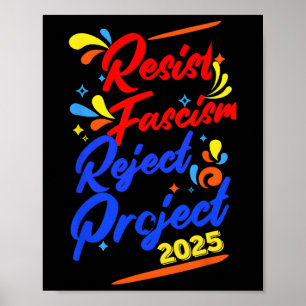 Affiche Résister au fascisme Rejeter le projet 2025