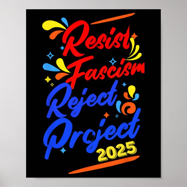 Affiche Résister au fascisme Rejeter le projet 2025 (Devant)