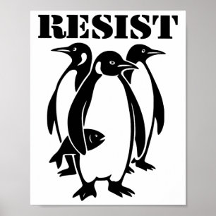 Affiche Résister aux manchots - Tarif Trump