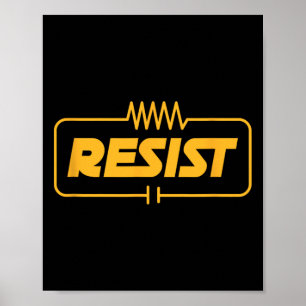 Affiche Résister Électricien Ingénieur Électronique Électr