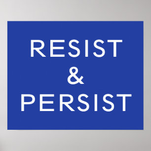 Affiche Résister et persévérer bleu