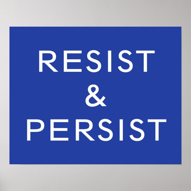 Affiche Résister et persévérer bleu (Devant)