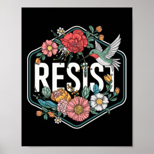 Affiche Résister Fleur Protester Trump Anti Trump 1 