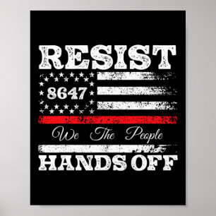 Affiche Résister Hands Off 86 47 Etats-Unis Drapeau améric