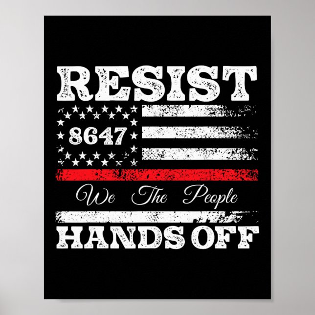 Affiche Résister Hands Off 86 47 Etats-Unis Drapeau améric (Devant)