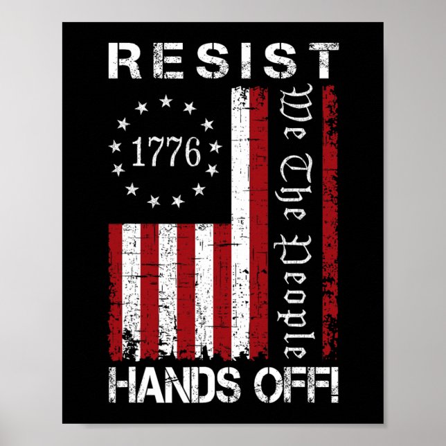 Affiche Résister Mains Hors Manifestation Nous Le Peuple D (Devant)