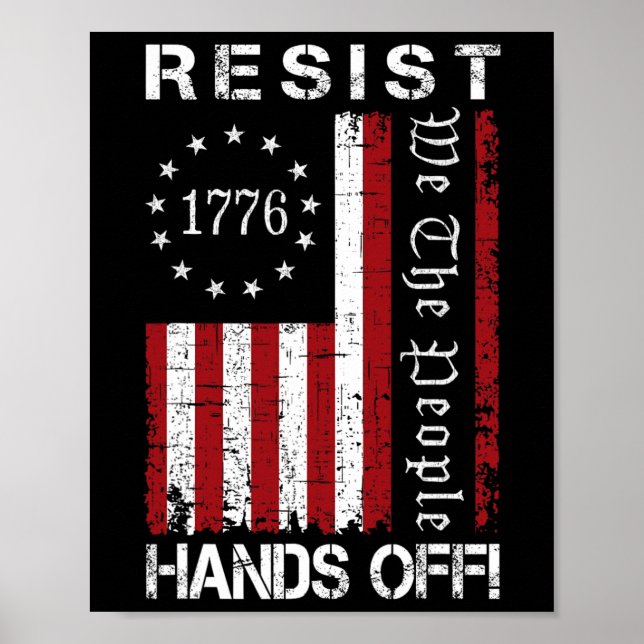 Affiche Résister Mains Hors Manifestation Nous Le Peuple D (Devant)