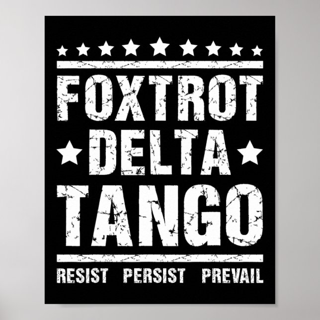 Affiche Résister - Persister Mème Républicain Drôle Foxtro (Devant)