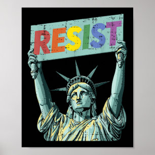 Affiche Résister Rainbow Statue Liberty Manifestation Lgbt