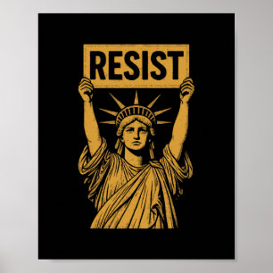 Affiche Résister Statue de la Liberté Rébellion Protester