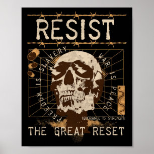Affiche Résistez À La Grande Réinitialisation Du Ministère
