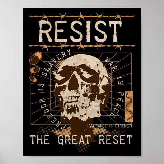 Affiche Résistez À La Grande Réinitialisation Du Ministère (Devant)