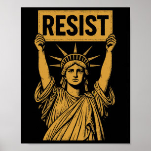 Affiche Résistez À La Manifestation De La Statue De La Lib