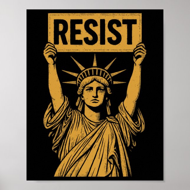Affiche Résistez À La Manifestation De La Statue De La Lib (Devant)