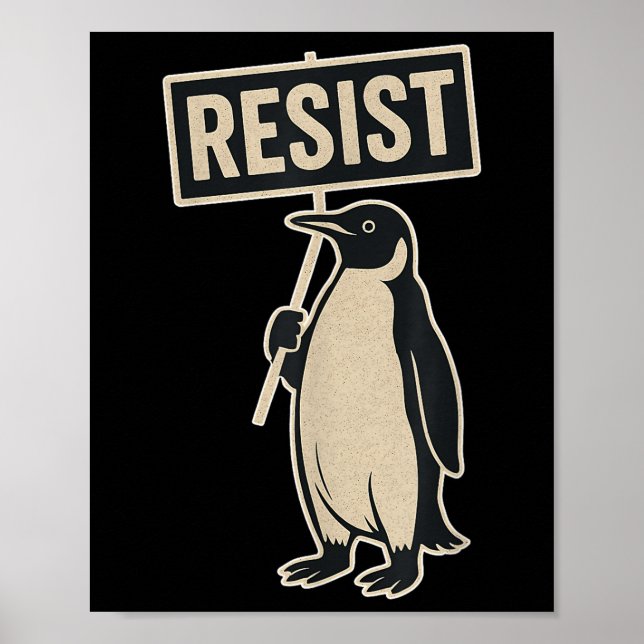 Affiche Résistez À La Manifestation De Pingouin Contre Les (Devant)