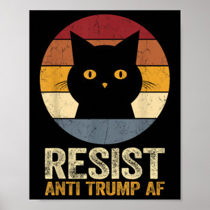 Affiche Résistez à la rétro Tee Anti Trump Af Funny Anti T