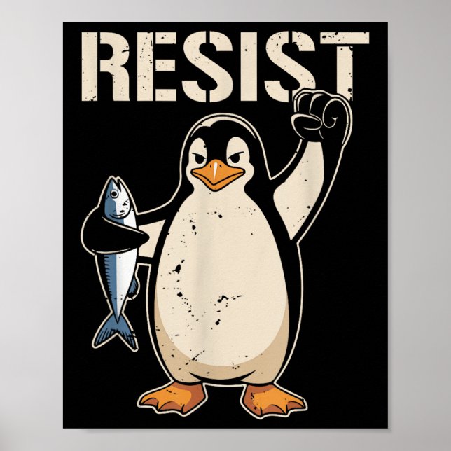 Affiche Résistez à l'activisme des pingouins Femmes Hommes (Devant)