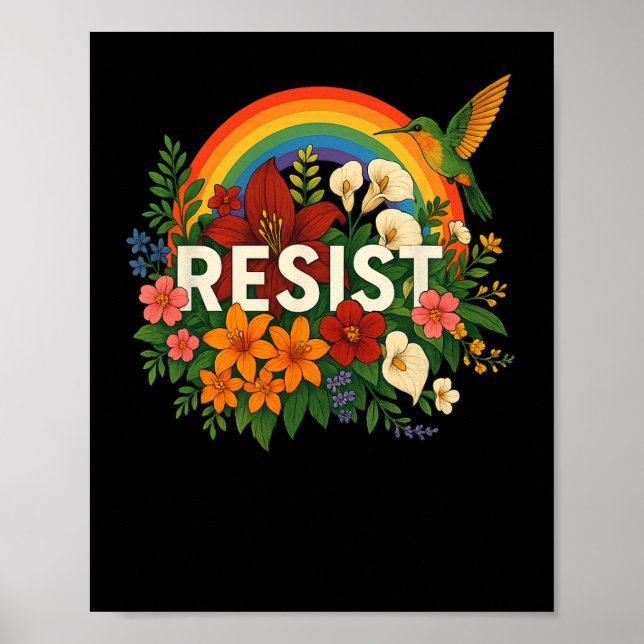 Affiche Résistez à l'opposition florale à Trump (Devant)